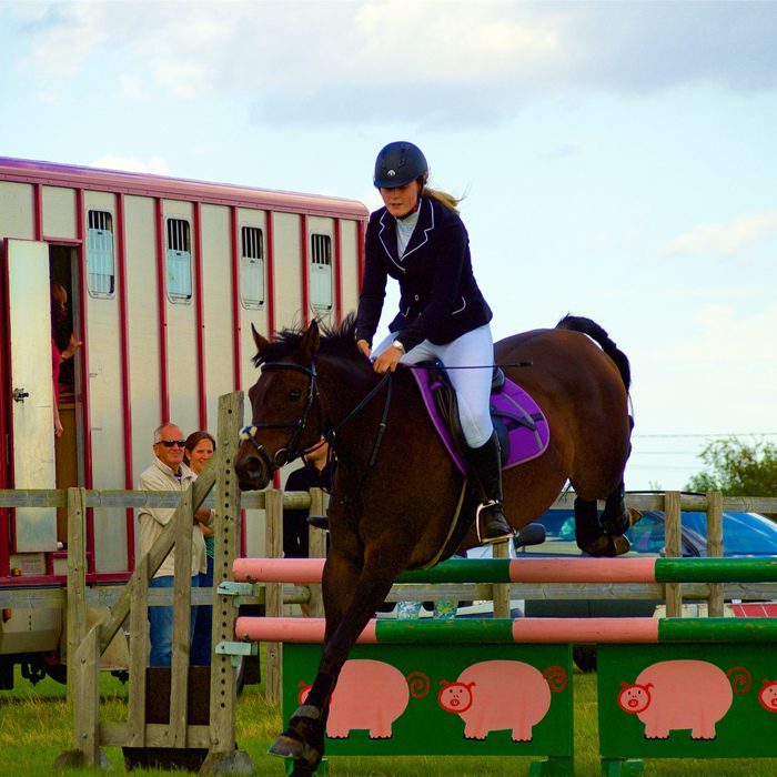 Scarlet Coughlin, 18 riding Bonnie the horse, before the accident. See Masons copy MNHORSE: A teenage show-jumping champion who was told she might never walk again after being involved in a terrible riding accident is back in the saddle three months later. Scarlet Coughlin, 18, took her first steps in May, just three months after her Thoroughbred Arab cross Bonnie completely crushed her right foot. The accident happened on February 11 when a speeding van driver startled nine-year-old Bonnie as it overtook the pair on a blind bend down a narrow country lane. Bonnie panicked and Scarlet was throw off her before she stepped on her foot breaking seven bones and tearing several ligaments.